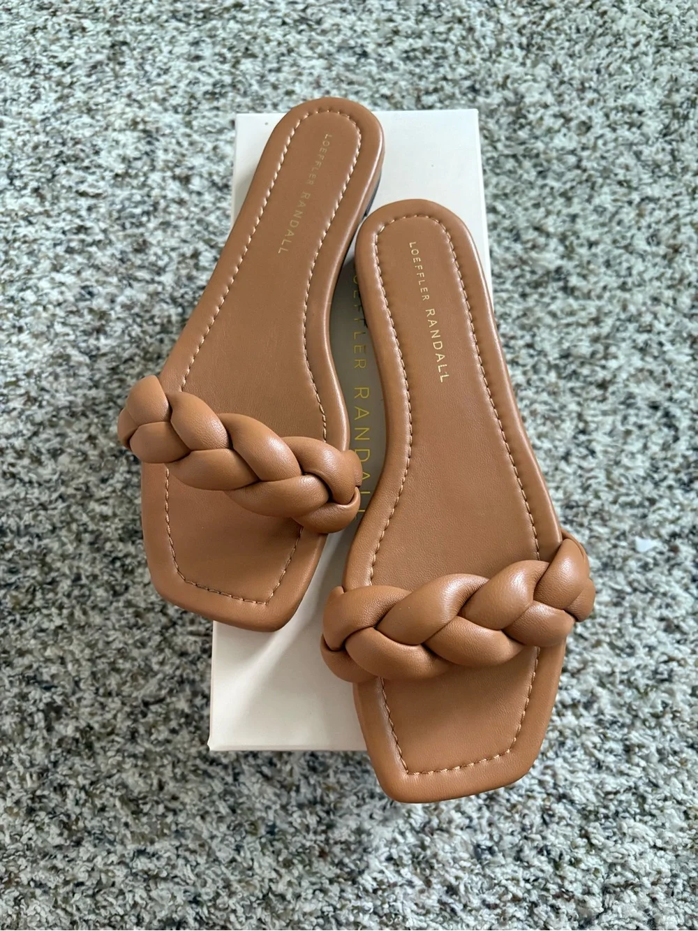 NEW Loeffler Randall Jackson Braided Leather Sandal Dark Sand Size 7.5